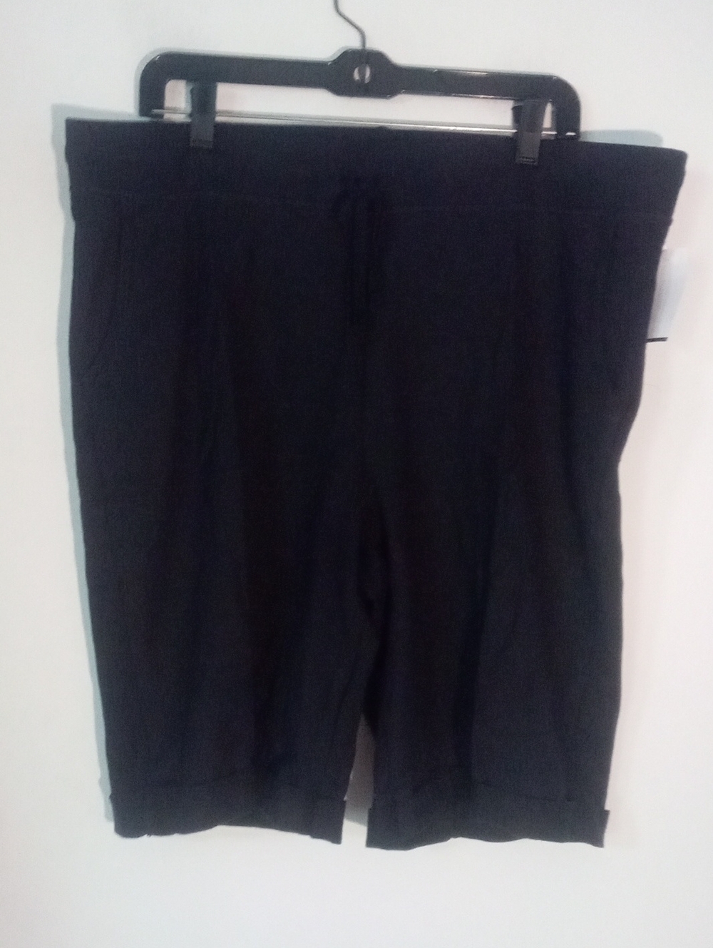 * Hanes Black French Terry Pull-On Shorts XL NWT $32 Cuffs
